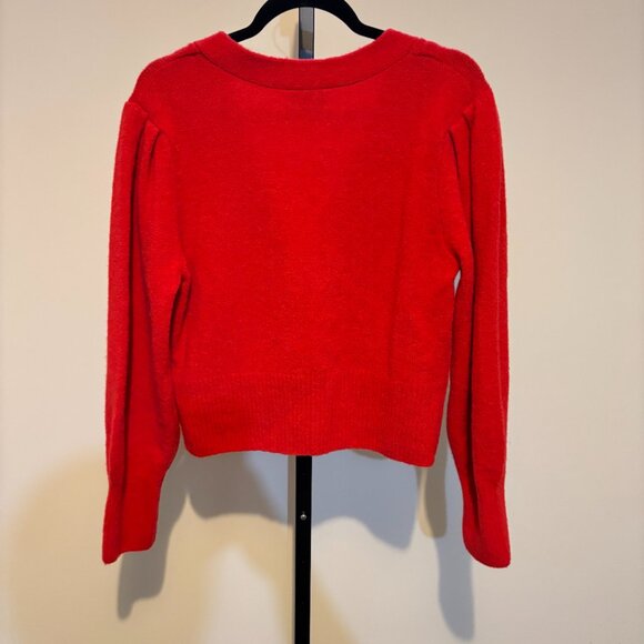 Paris Atelier & Other Stories Red Alpaca Wool Blend Long Sleeve Cardigan - Picture 10 of 10
